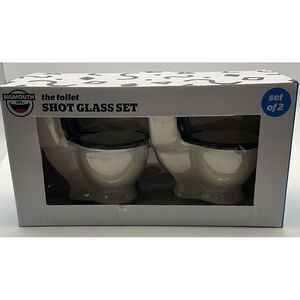 New Big Mouth The Toilet Shot Glasses Set of 2 Toilet Shaped Shot‎ Glasses
